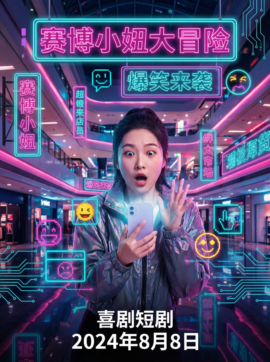 高压监狱高压美版免费 搞笑喜剧短剧 - 赛博小妞大冒险海报